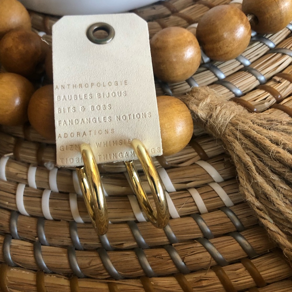 Anthropologie Gold Hoop Earrings